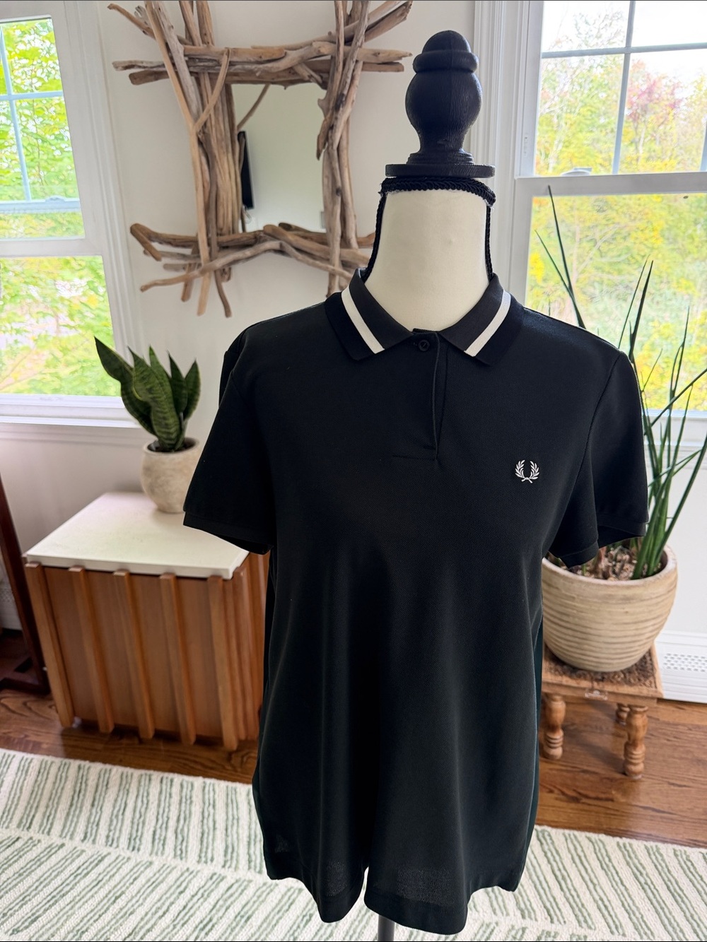 Women’s Fred Perry black and green unique top